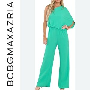 BCBGMaxAzria 💚 Leo One Shoulder Jumpsuit